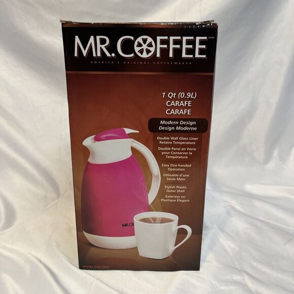 Mr. Coffee Other - Mr. Coffee Carafe Hot Pink 1 Quart Double Wall Thermal Insulated 2013 NEW UNUSED